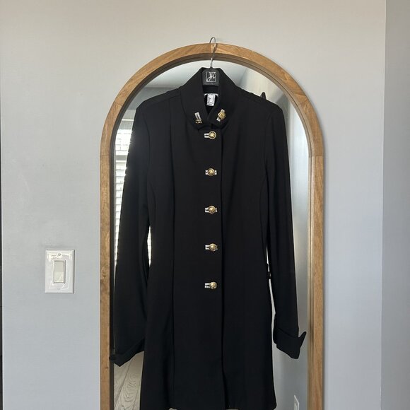 Joseph Ribkoff Designer Statement Fall Military Jacket Coat Size 8 Black - Picture 6 of 15